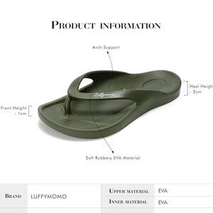 Luffymomo Army-Green Flip Flops/ Sandals/ Slip-On Thong Size 8
